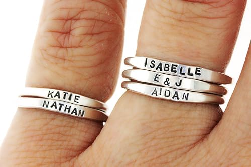 Teeny Tiny Stacking Sterling Silver Ring By Hannah Design Personalized Ring