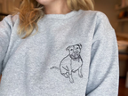 Personalized Embroidered Pet Portrait Sweatshirt, Custom Photo Gift