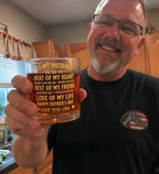 To My Husband Beat of My Heart, Personalized Whiskey Glass, Gift for Him