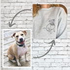 Personalized Embroidered Pet Portrait Sweatshirt, Custom Photo Gift