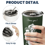 Custom Couple Photo Sketch Line Art Anniversary Gift For Him, Her - Personalized Tumbler Cup