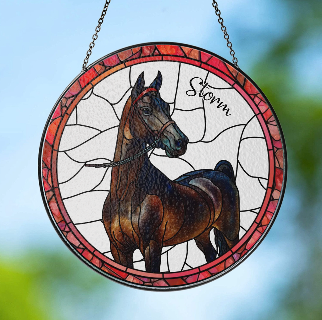 Personalized Pet Portrait Stained Glass Suncatcher, Custom Pet Portrait from Photo Suncatcher, Stained Glass Pet Memorial