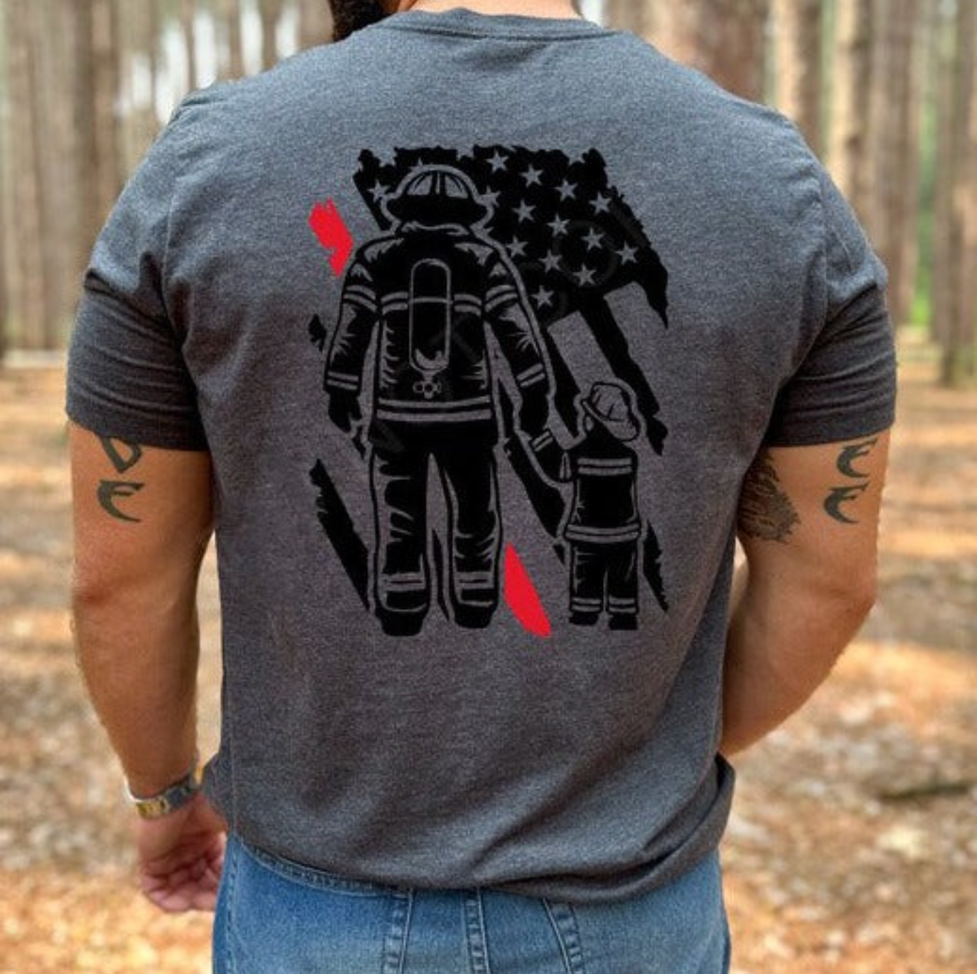 Dad Firefighter Shirt, The Myth, The Legend, Son and Daughter Firefighter, Dad Gift