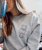 Personalized Embroidered Pet Portrait Sweatshirt, Custom Photo Gift