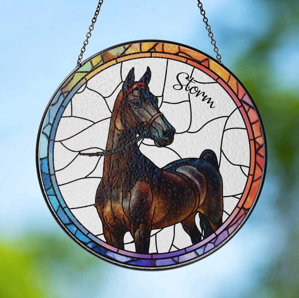 Personalized Pet Portrait Stained Glass Suncatcher, Custom Pet Portrait from Photo Suncatcher, Stained Glass Pet Memorial