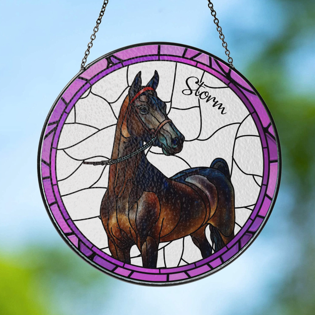 Personalized Pet Portrait Stained Glass Suncatcher, Custom Pet Portrait from Photo Suncatcher, Stained Glass Pet Memorial