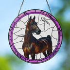 Personalized Pet Portrait Stained Glass Suncatcher, Custom Pet Portrait from Photo Suncatcher, Stained Glass Pet Memorial