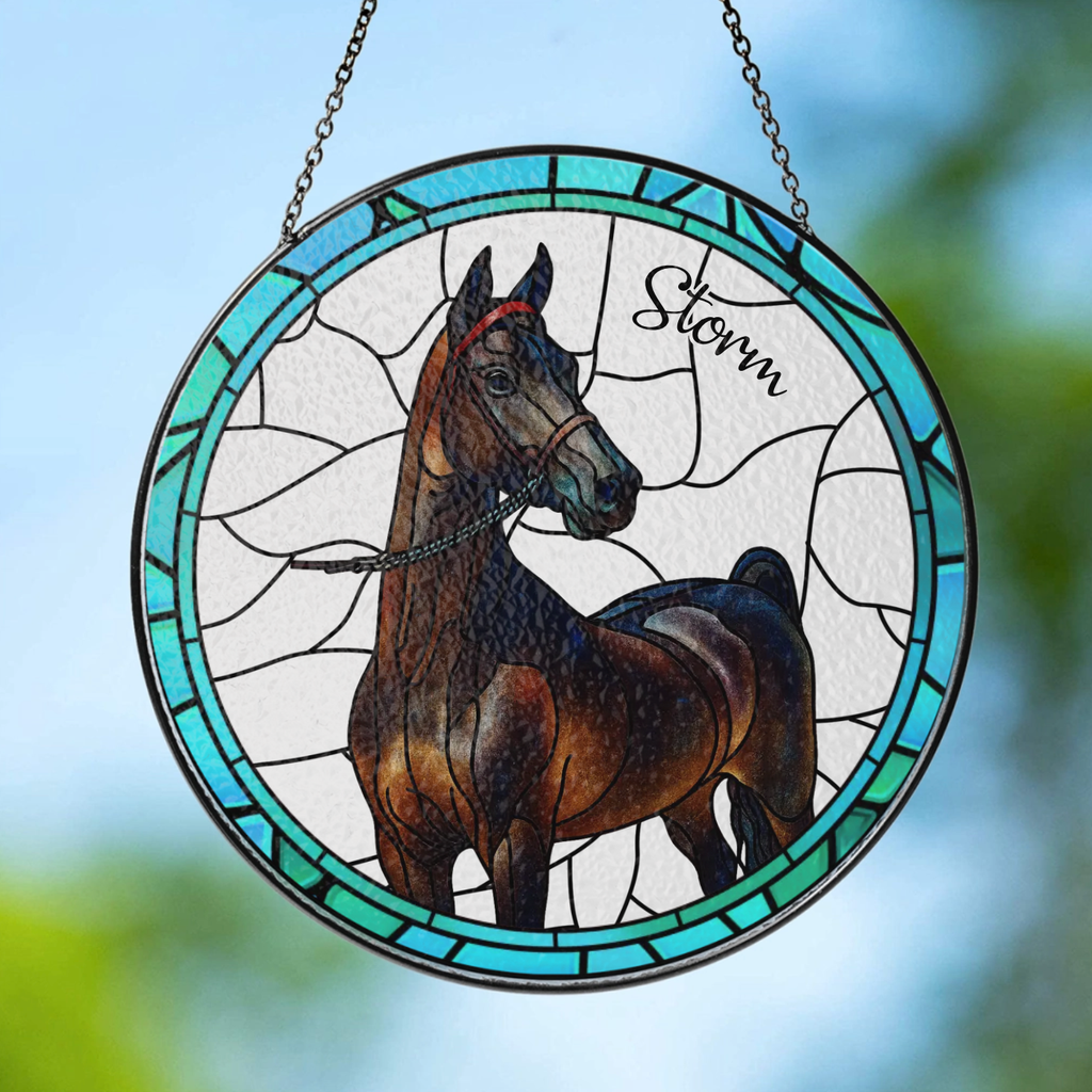Personalized Pet Portrait Stained Glass Suncatcher, Custom Pet Portrait from Photo Suncatcher, Stained Glass Pet Memorial