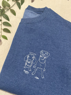 Personalized Embroidered Pet Portrait Sweatshirt, Custom Photo Gift