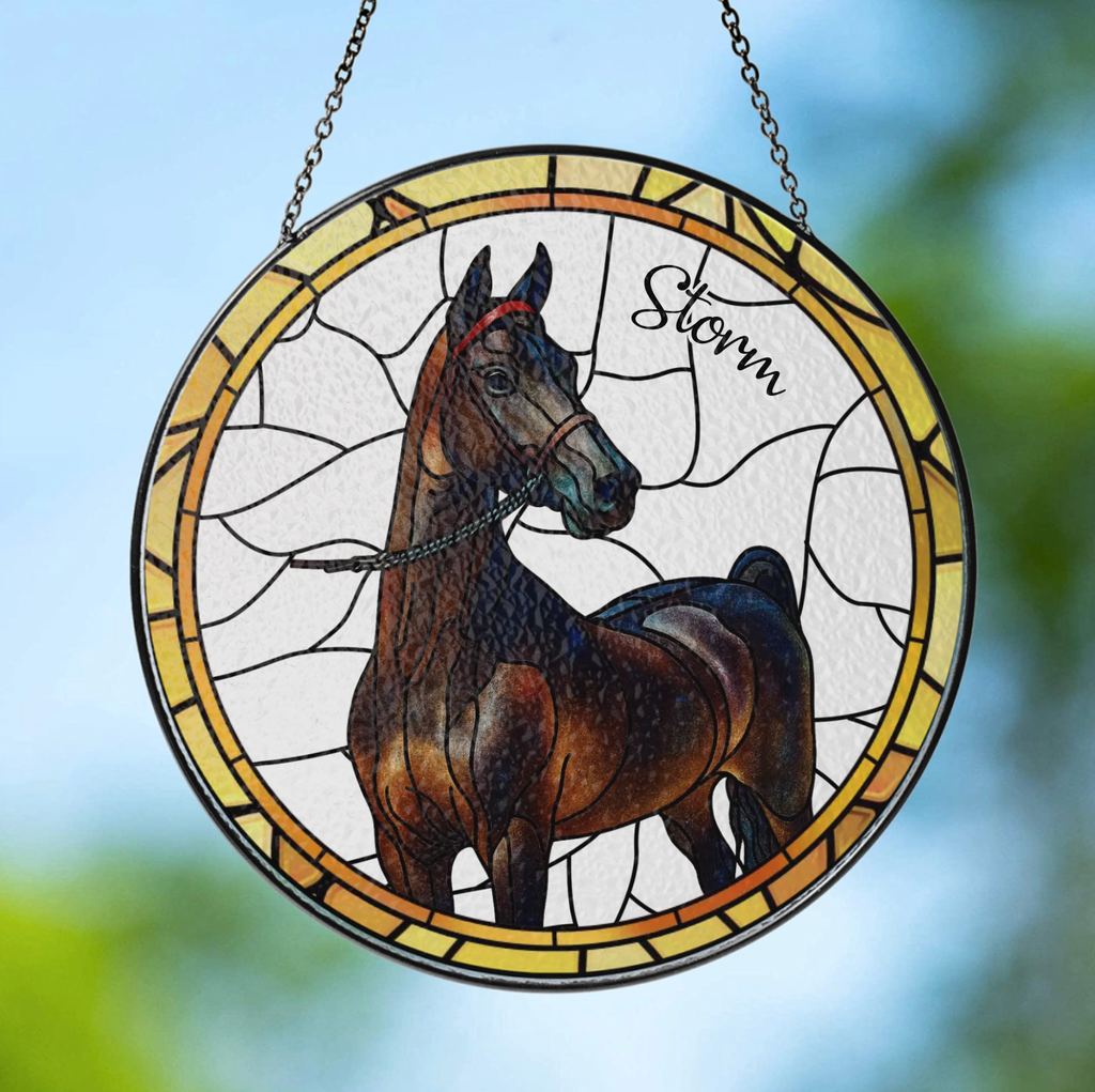 Personalized Pet Portrait Stained Glass Suncatcher, Custom Pet Portrait from Photo Suncatcher, Stained Glass Pet Memorial