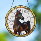 Personalized Pet Portrait Stained Glass Suncatcher, Custom Pet Portrait from Photo Suncatcher, Stained Glass Pet Memorial
