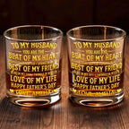 To My Husband Beat of My Heart, Personalized Whiskey Glass, Gift for Him