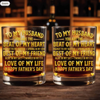 To My Husband Beat of My Heart, Personalized Whiskey Glass, Gift for Him