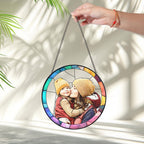 Custom Mom Portrait Stained Glass, Personalized Mothers Day Gift For Mom, Mom Birthday Gifts, Mom Gift From Kids, Photo Glass Art Suncatcher