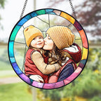 Custom Mom Portrait Stained Glass, Personalized Mothers Day Gift For Mom, Mom Birthday Gifts, Mom Gift From Kids, Photo Glass Art Suncatcher