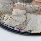 Custom Couple Photo Stained Glass, Wedding Anniversary Suncatcher, Family Potrait Window Decor Gift For Husband Wife, Grandparents Gift
