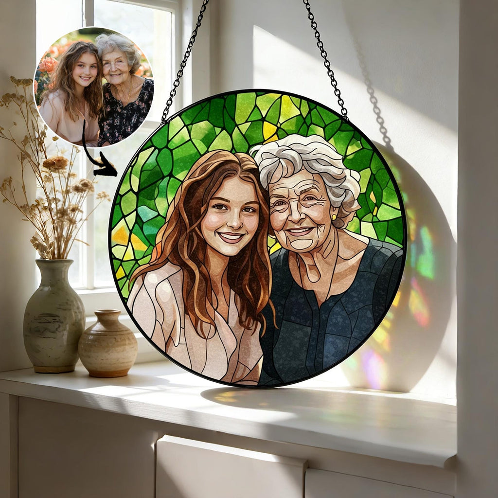 Custom Photo Stained Glass | Family Portrait Suncatcher
