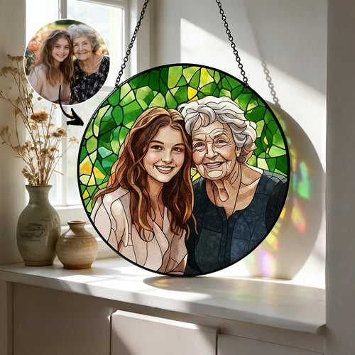 Custom Photo Stained Glass | Family Portrait Suncatcher