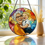 Custom Photo Stained Glass | Family Portrait Suncatcher