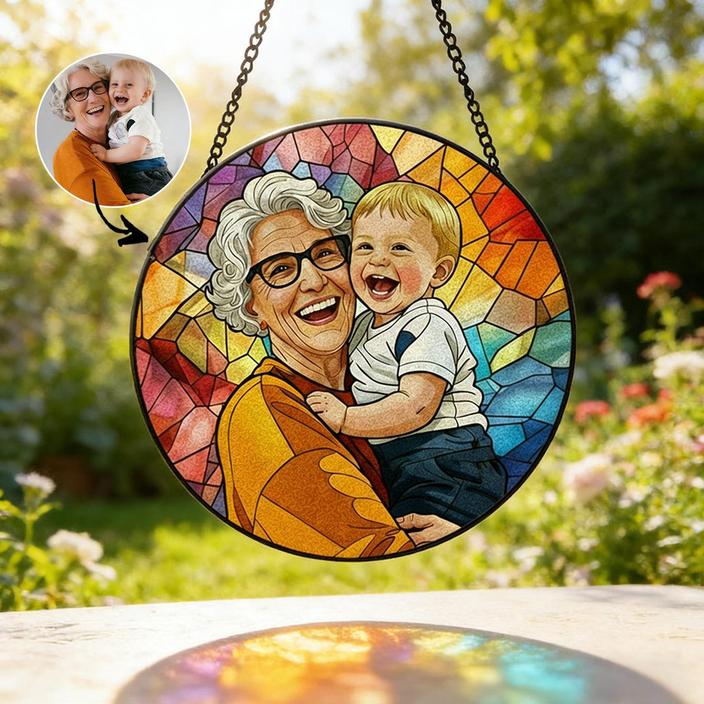 Custom Photo Stained Glass | Family Portrait Suncatcher