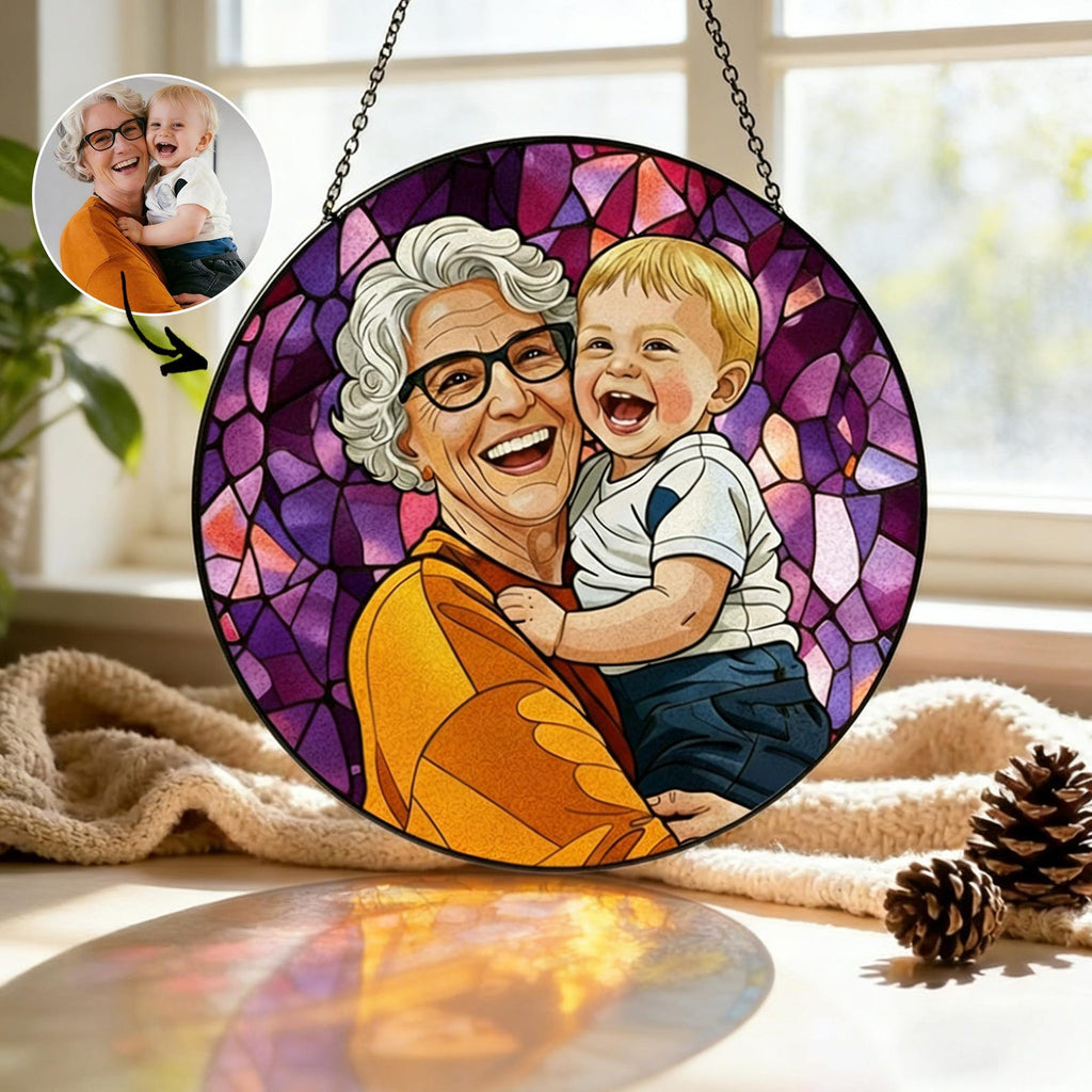 Custom Photo Stained Glass | Family Portrait Suncatcher