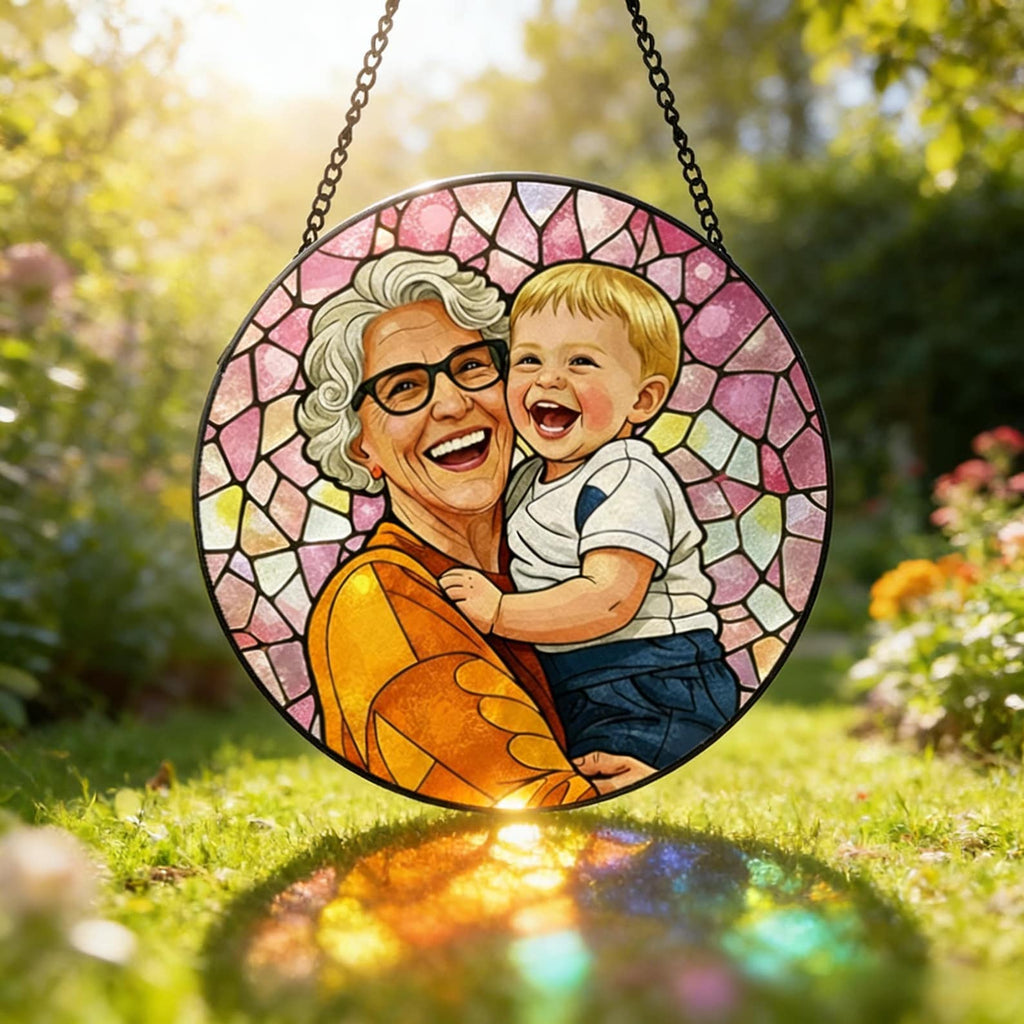 Custom Photo Stained Glass | Family Portrait Suncatcher