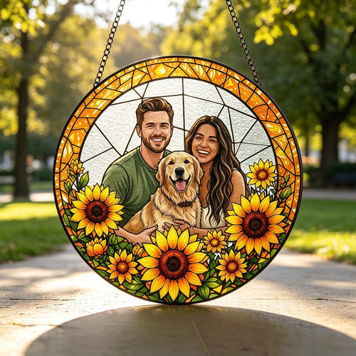 Custom Photo Stained Glass | Family Portrait Suncatcher