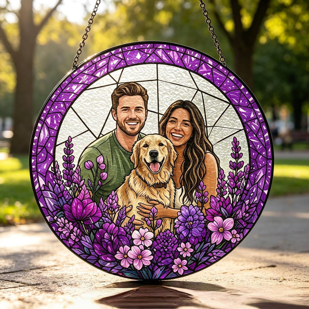 Custom Photo Stained Glass | Family Portrait Suncatcher
