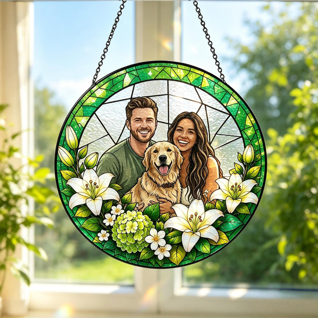 Custom Photo Stained Glass | Family Portrait Suncatcher