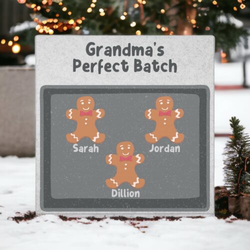 Christmas Gift for Grandma: Personalized Gingerbread Canvas Print